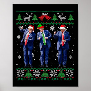 Affiche Drôle Trump Dance Xmas Président 47 États-Unis Noë