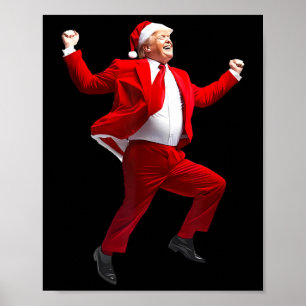 Affiche Drôle Trump Danse Santa Claus Noël Noël Noël Noël 