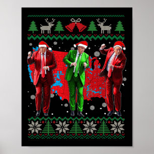 Affiche Drôle Trump Danse Santa Claus Noël Noël Noël Noël