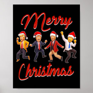 Affiche Drôle Trump Danse Santa Claus Noël Noël Noël Noël