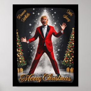 Affiche Drôle Trump Danse Santa Claus Noël Noël Noël Noël