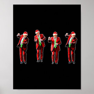Affiche Drôle Trump Danse Santa Claus Noël Noël Noël Noël