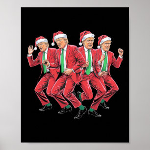 Affiche Drôle Trump Danse Santa Claus Noël Noël Noël Noël 