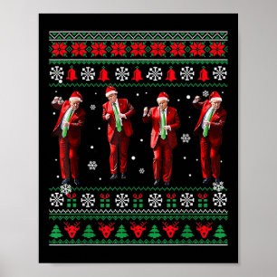 Affiche Drôle Trump Danse Santa Claus Noël Noël Noël Noël