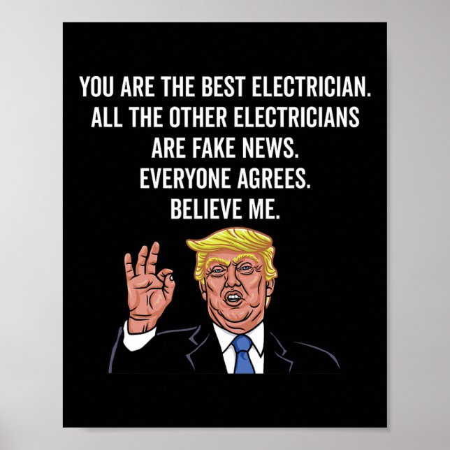 Affiche Drôle Trump Electrician Lineman (Devant)
