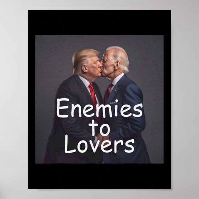 Affiche Drôle Trump Et Biden S'Embrasser (Devant)