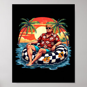 Affiche Drôle Trump Été 2025 Plage Tropical Drôle Trump