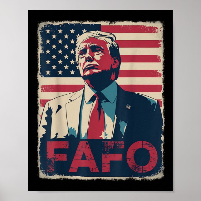 Affiche Drôle Trump Fafo F autour de Découvrez Retro Us Dr (Devant)