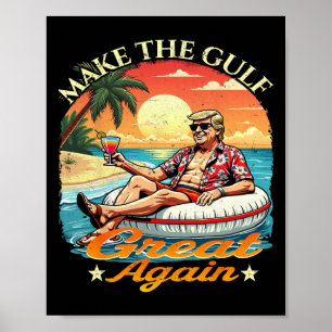 Affiche Drôle Trump Faire Le Golfe Grande Encore Trump Mer
