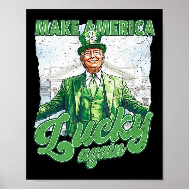Affiche Drôle Trump Faire St Patrick's Day Grande Encore I (Devant)
