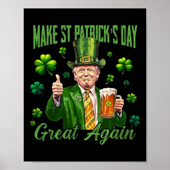 Affiche Drôle Trump Faire St Patrick's Day Grande Encore I (Devant)