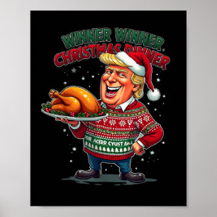 Affiche Drôle Trump gagnant de l'Humour à Noël M