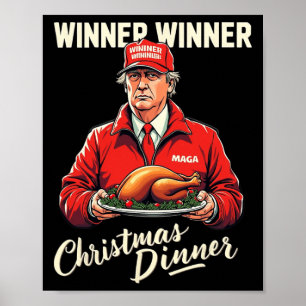 Affiche Drôle Trump gagnant de l'Humour à Noël M