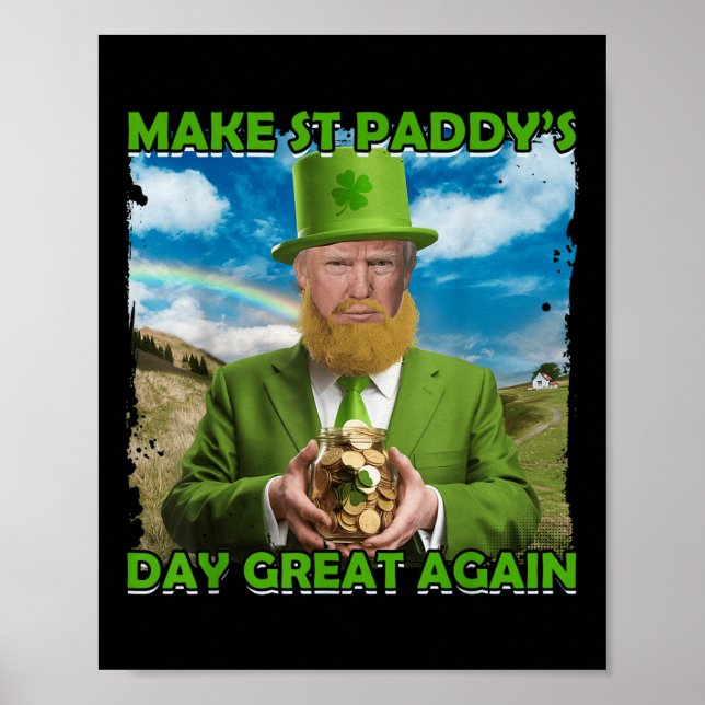 Affiche Drôle Trump Jour de la Saint Patrick Faire de St P (Devant)