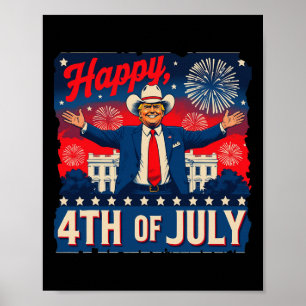 Affiche Drôle Trump Joyeux 4 juillet