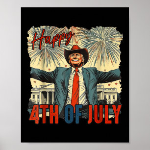 Affiche Drôle Trump Joyeux Jour 4 juillet de l'Indépendanc