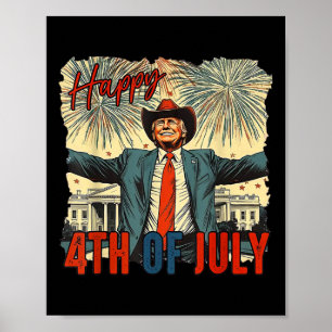 Affiche Drôle Trump Joyeux Jour 4 juillet de l'Indépendanc