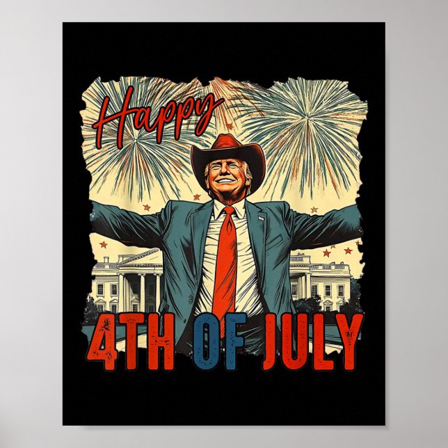 Affiche Drôle Trump Joyeux Jour 4 juillet de l'Indépendanc (Devant)