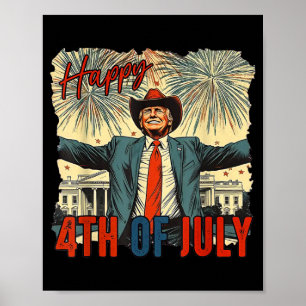 Affiche Drôle Trump Joyeux Jour 4 juillet de l'Indépendanc