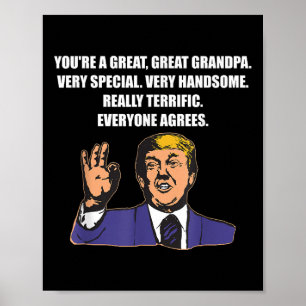 Affiche Drôle Trump Meilleur Grand-Père Jamais Tout Le Mon