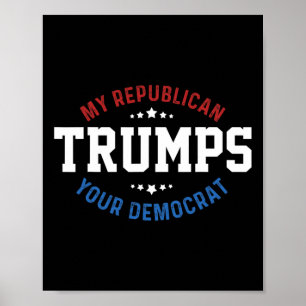 Affiche Drôle Trump Mon Républicain Trump Votre Démocrate