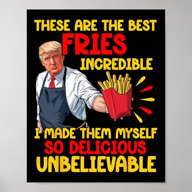 Affiche Drôle Trump Nourriture Rapide Humour Frites Électi (Devant)