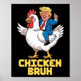 Affiche Drôle Trump Riding Jeu De Poulet Mème Pour Hommes