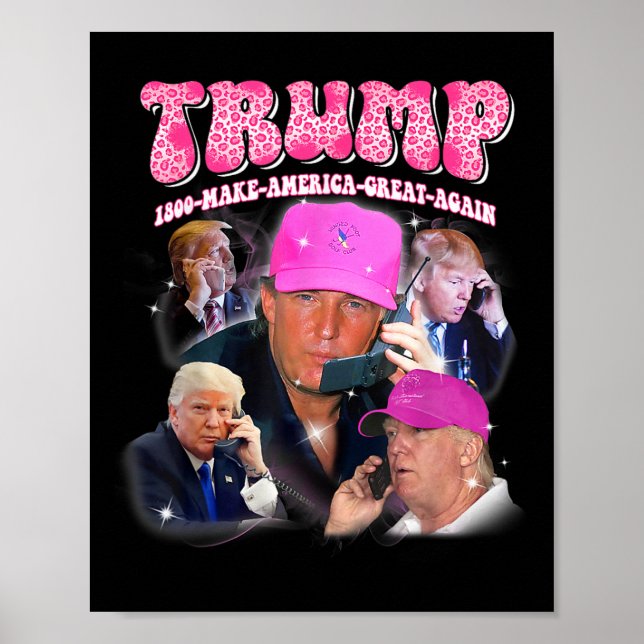 Affiche Drôle Trump rose me manque pourtant Trump 2024 pre (Devant)