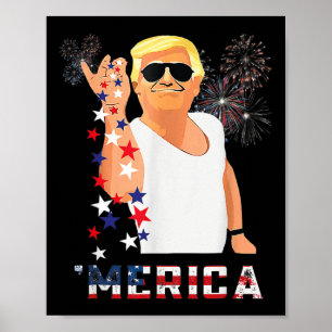 Affiche Drôle Trump sel Merica liberté 4 juillet cadeaux
