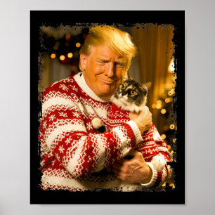 Affiche Drôle Trump Sweater de Noël pour les Noël Amoureux
