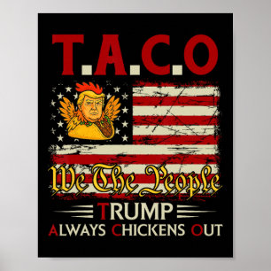 Affiche Drôle Trump Taco Trump abandonne toujours les poul