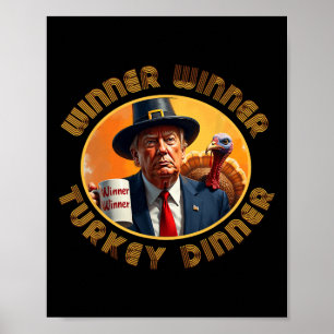 Affiche Drôle Trump Thanksgiving Winner Turkey Dinn