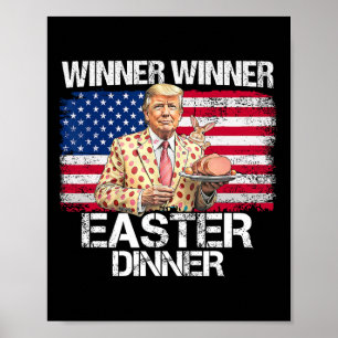 Affiche Drôle Trump vainqueur Dîner de Pâques Jour de Pâqu