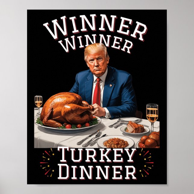 Affiche Drôle Trump Winner Dîner Turquie Thanksgivi (Devant)