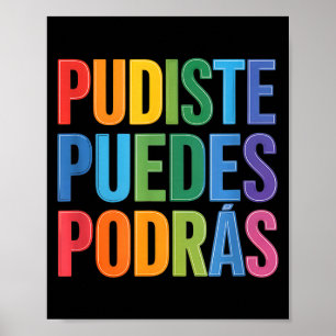Affiche Drôle tu as pu tu pourras espagnol motivationnel F