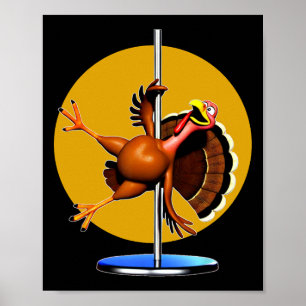 Affiche Drôle Turquie Danser Vêtements Danser Pole Thanksg