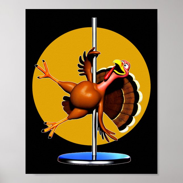 Affiche Drôle Turquie Danser Vêtements Danser Pole Thanksg (Devant)