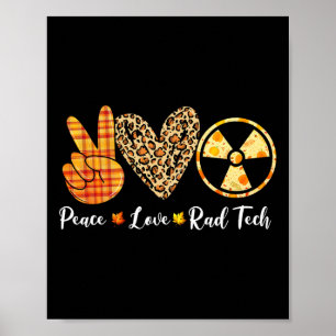 Affiche Drôle Turquie Paix Amour Rad Tech Automne Thanksgi