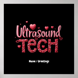 Affiche Drôle Ultrasound Tech Valentine's Day Ideas