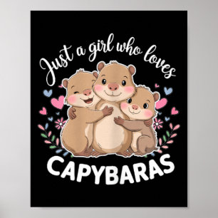 Affiche Drôle Une fille qui aime les capybaras Cool Capyba