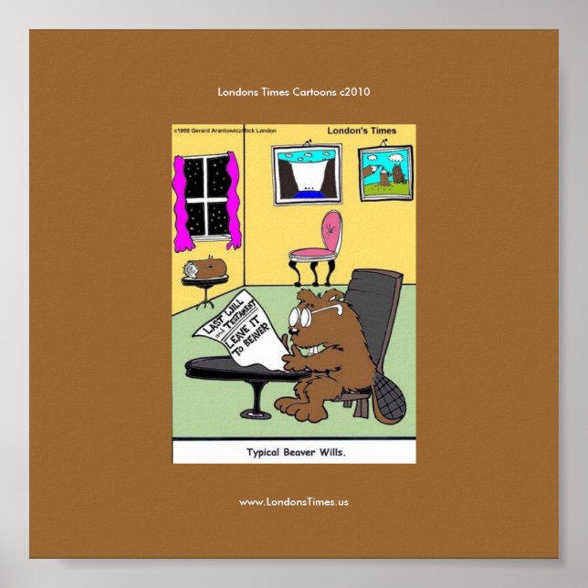 Affiche drôle unique typique de castor Wills (Devant)