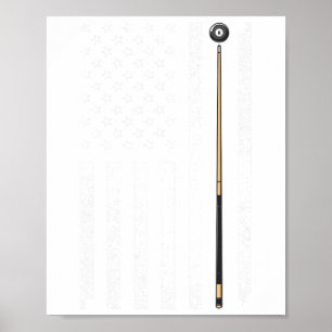 Affiche Drôle Us Billard Drapeau Design Pour Hommes Femmes