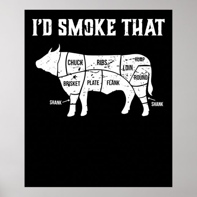 Affiche Drôle Vache Barbecue Pit Master Cadeau (Devant)