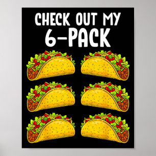 Affiche Drôle Vérifiez Mon 6 Pack Taco Gym Fitness Mexicai