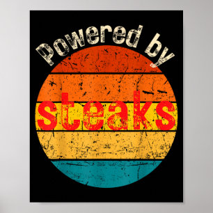 Affiche Drôle vintage alimenté par des steaks carnivore vi