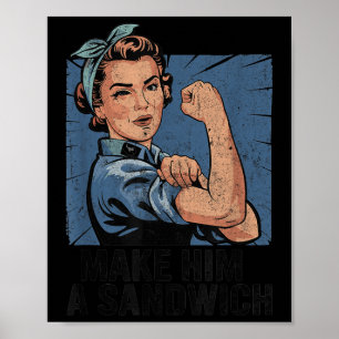 Affiche Drôle Vintage Faire De Lui Un Sandwich