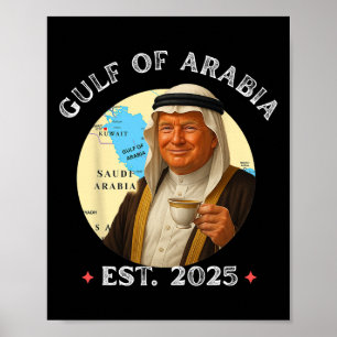 Affiche Drôle Vintage Trump Golfe D'Arabie Rétro Golfe Du