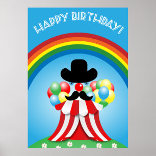 Affiche Drôle visage clown