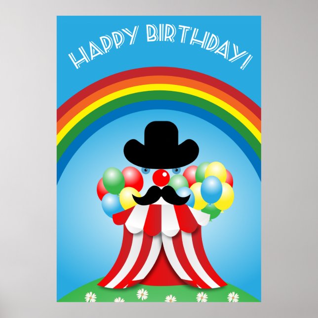 Affiche Drôle visage clown (Devant)