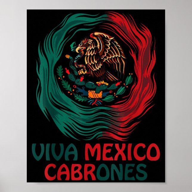 Affiche Drôle Viva Mexico Cabrone Jour de l'Indépendance M (Devant)